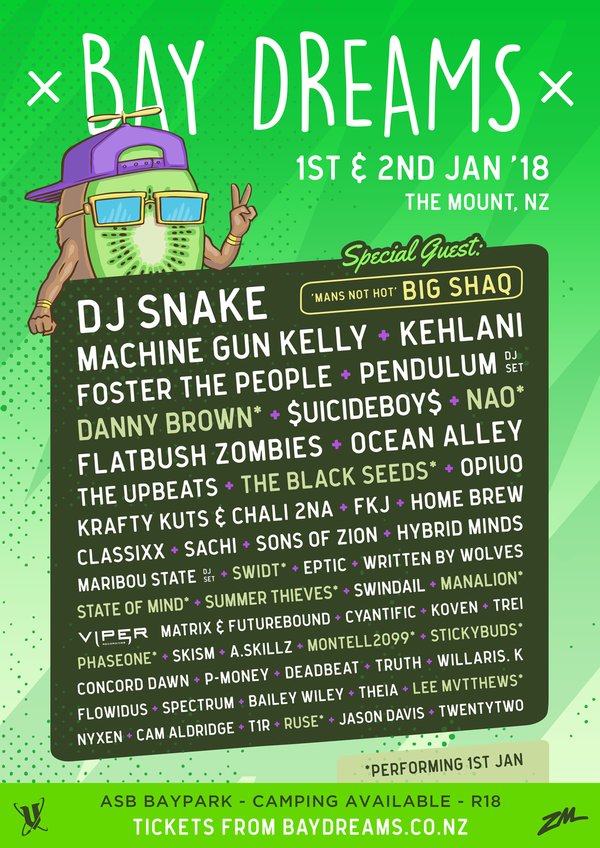 Bay Dreams 2018 The Mount ASB Baypark Stadium, Tauranga