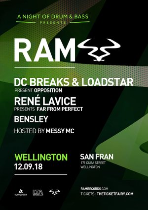 RAM Records ft. DC Breaks & Loadstar, Rene Lavice + More (Wgtn)