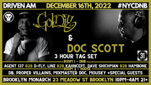 GOLDIE & DOC SCOTT (Metalheadz) @ Driven AM, NYC