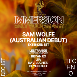 IMMERSION ft. Sam Wolfe (USA) Techno Boiler Room